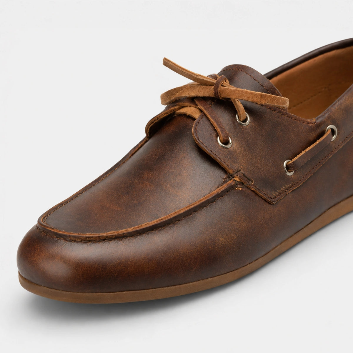 Mocassin en Cuir Marron Foncé à Lacets pour Femme | Marion