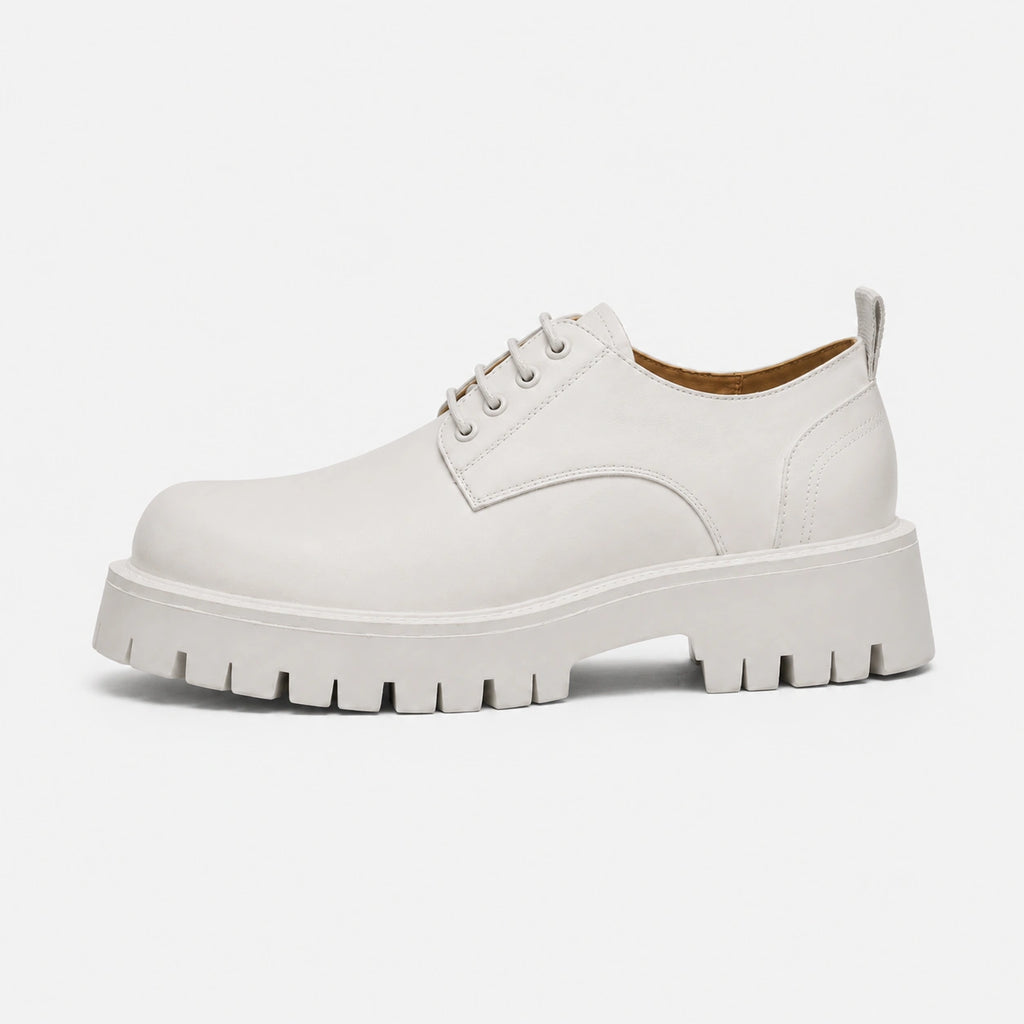 Mocassin Derby Plateforme Blanc à Lacets | Mickael