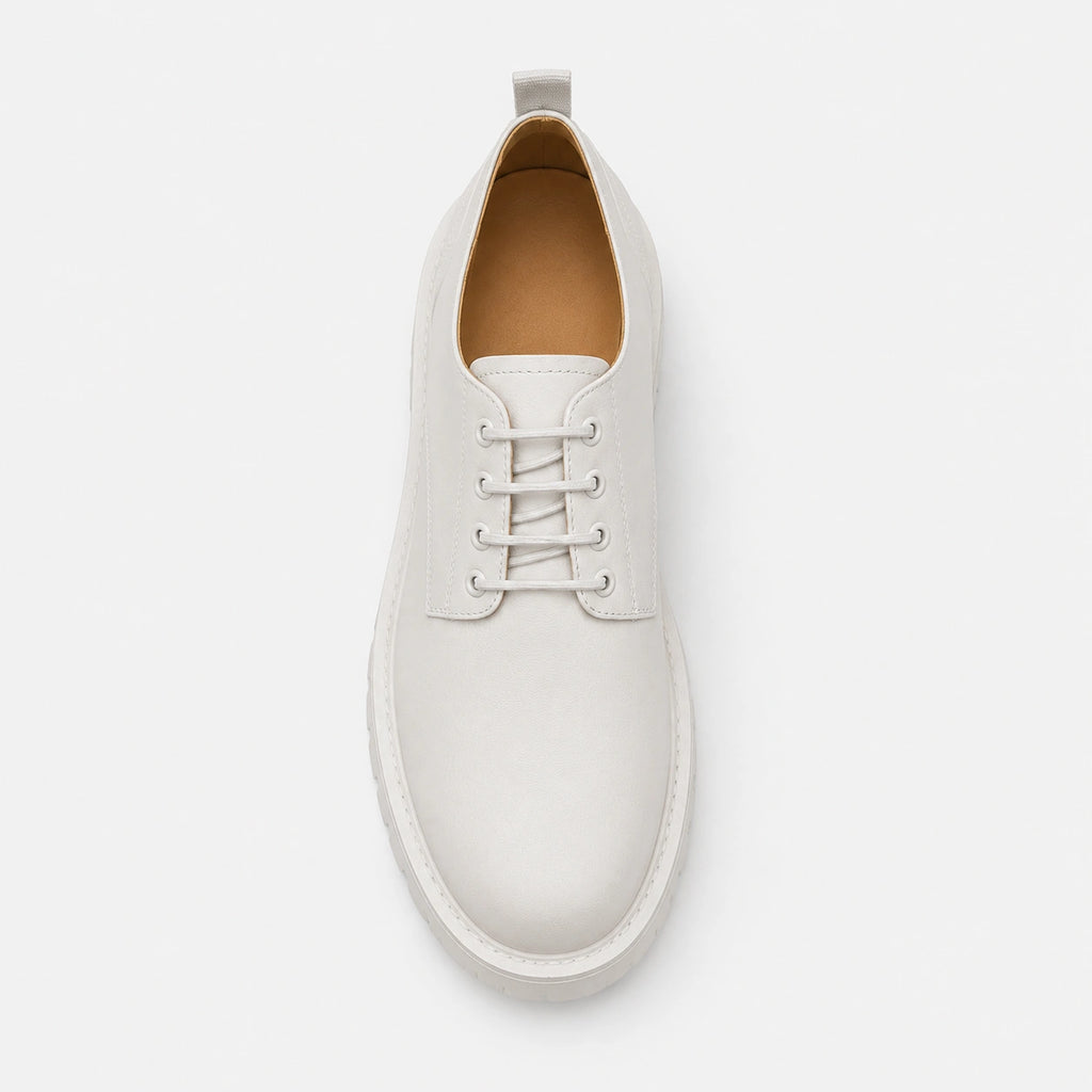 Mocassin Derby Plateforme Blanc à Lacets | Mickael