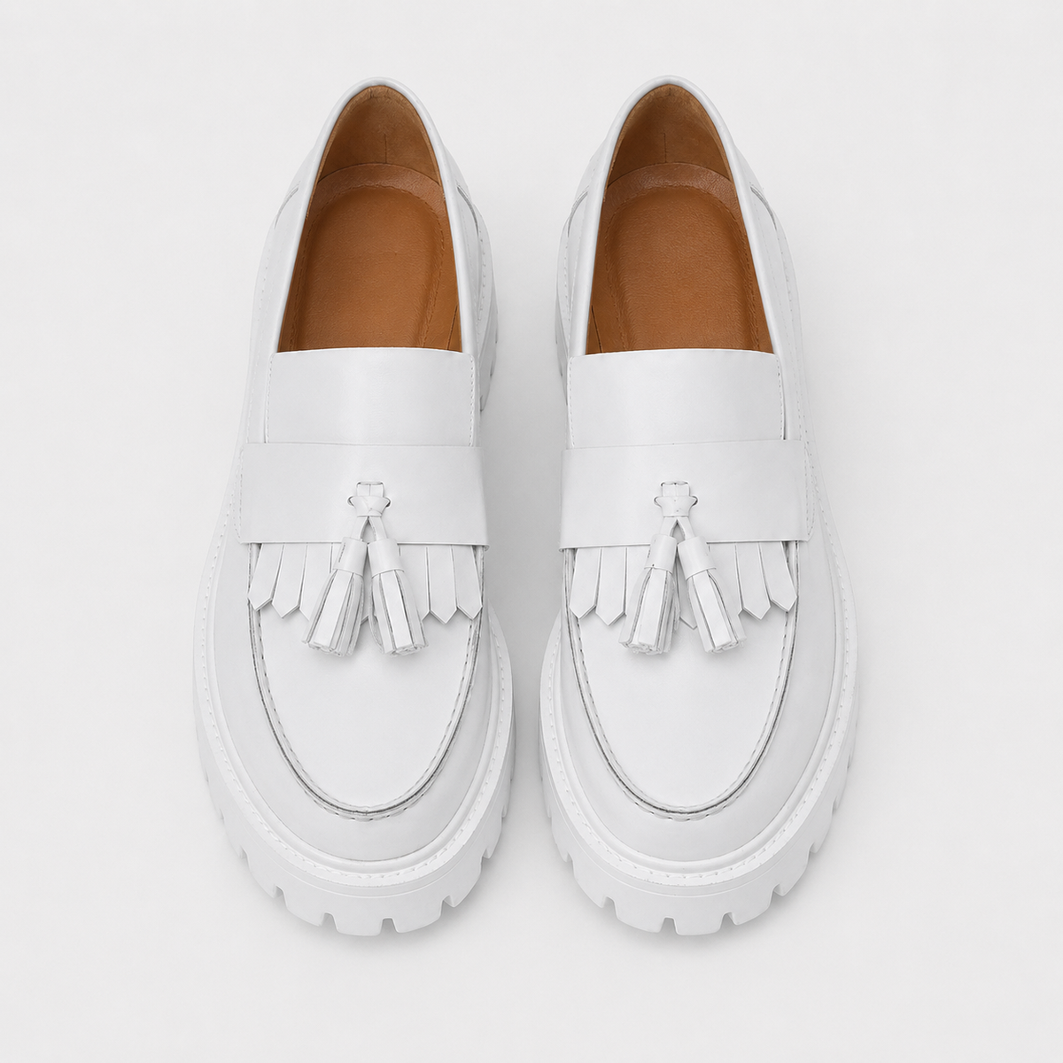 Mocassins Cuir Compensé Homme Blanc | Armand
