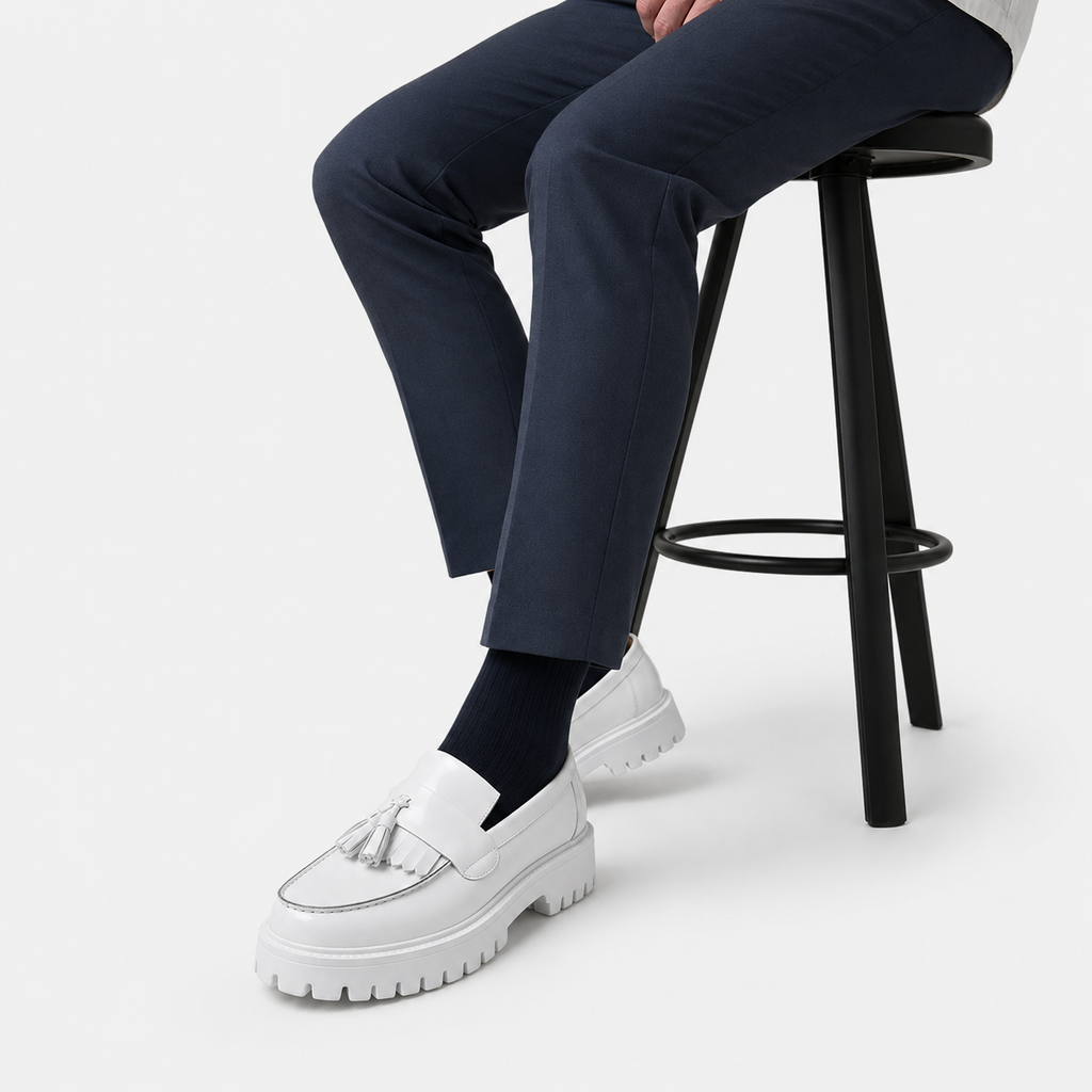 Mocassins Cuir Compensé Homme Blanc | Armand