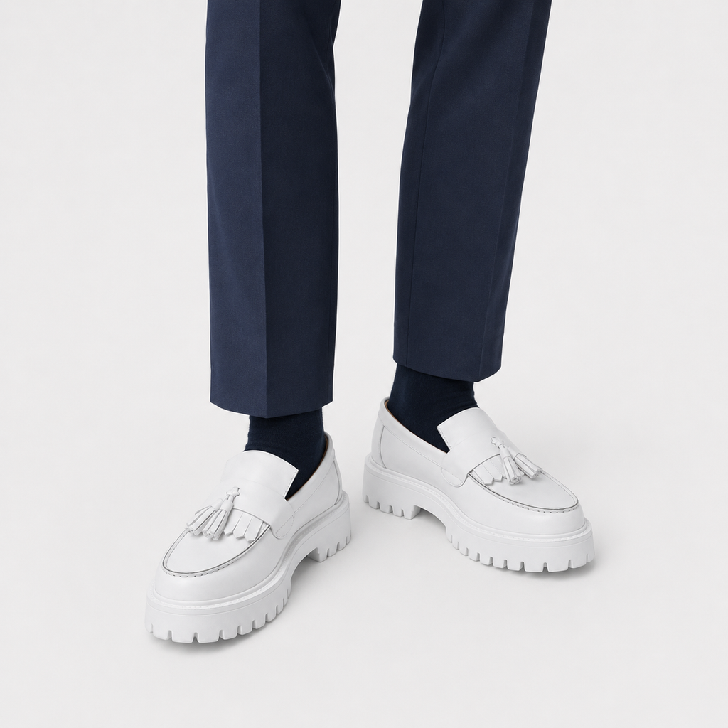 Mocassins Cuir Compensé Homme Blanc | Armand