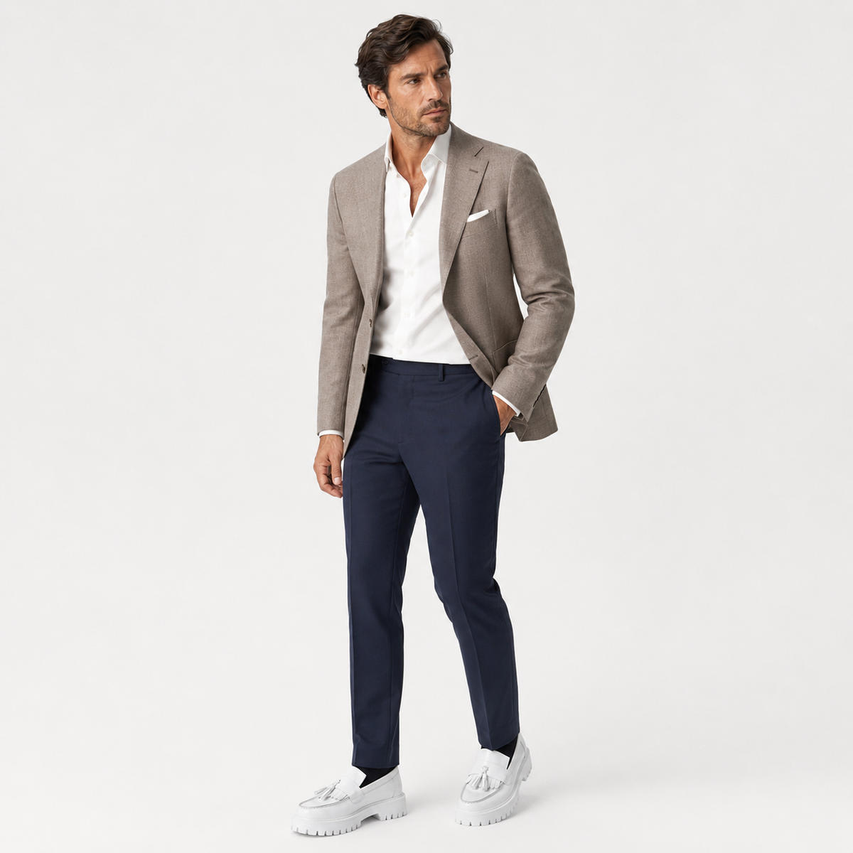 Mocassins Cuir Compensé Homme Blanc | Armand