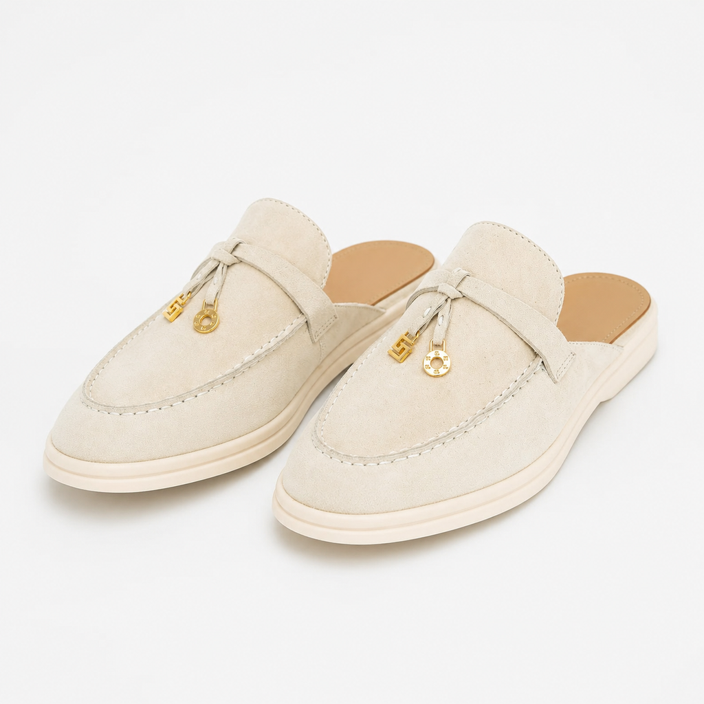 Mocassin Ouvert Crème Femme | Lucie