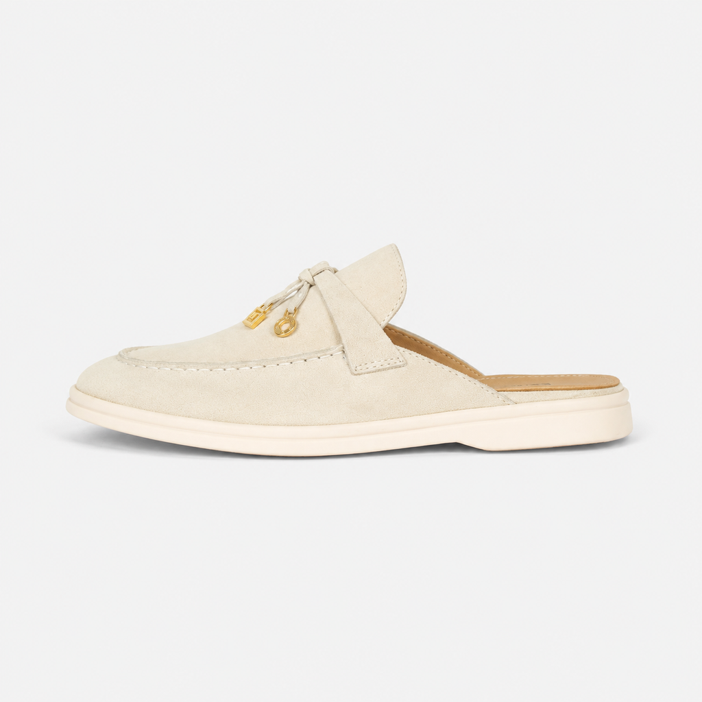 Mocassin Ouvert Crème Femme | Lucie