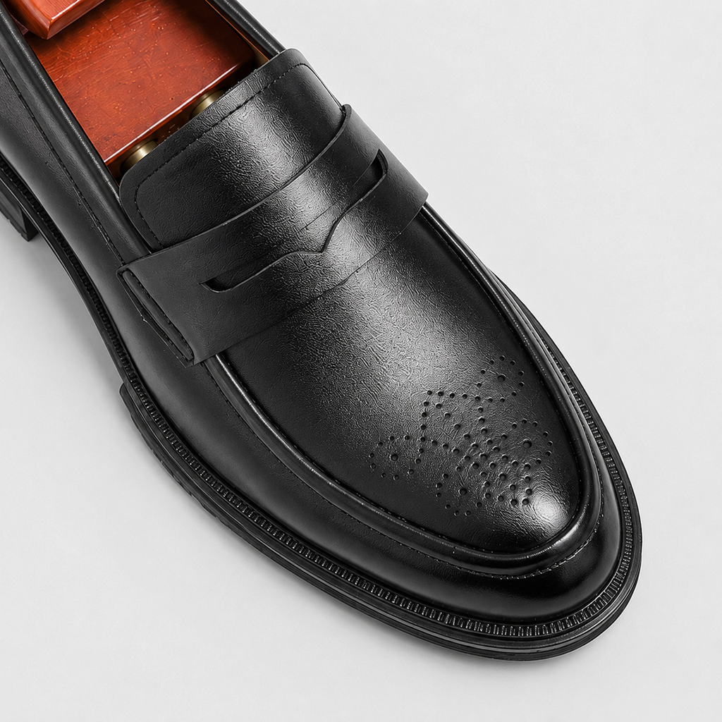 Mocassin Confort en Cuir Noir pour Costume Mariage | Yannick