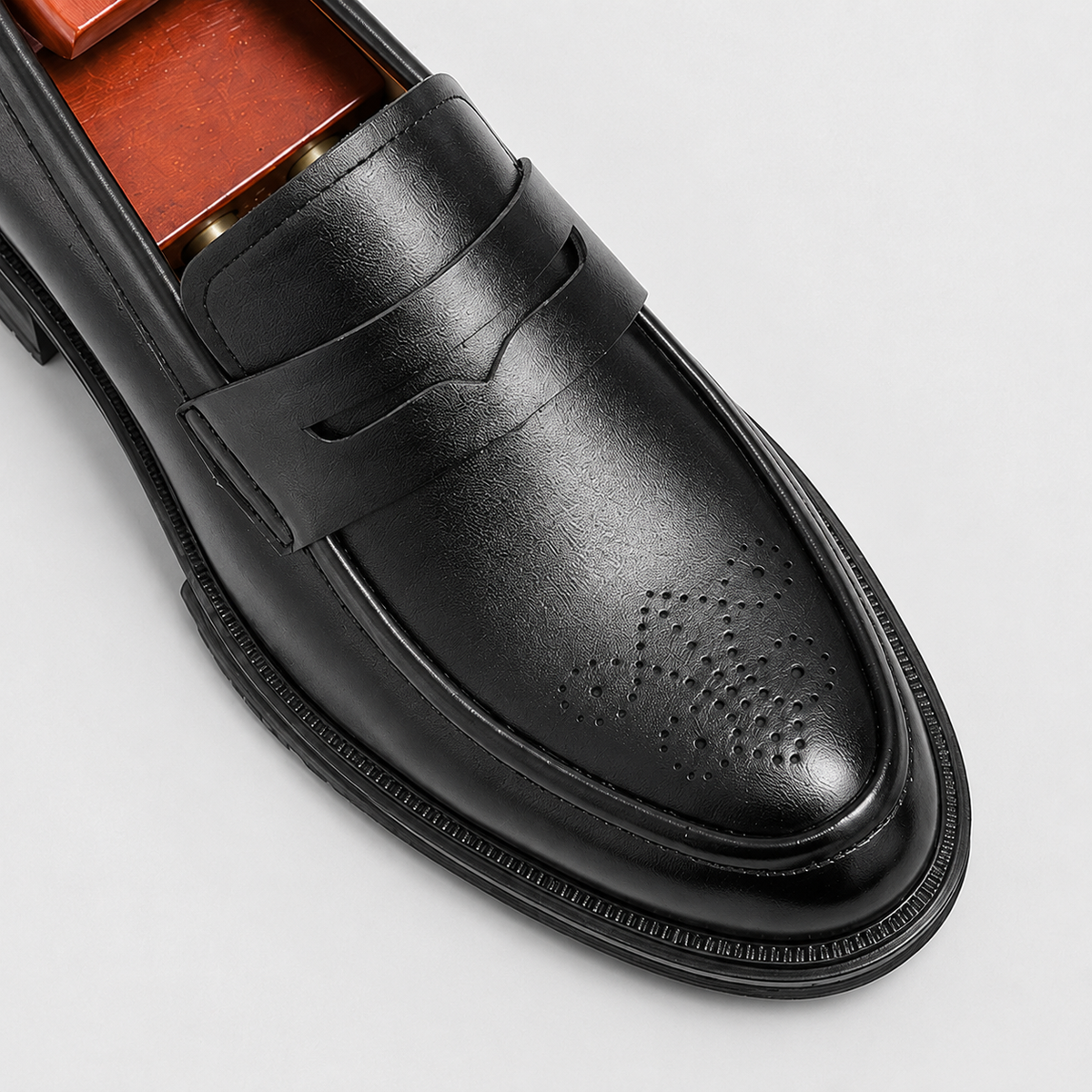 Mocassin Confort en Cuir Noir pour Costume Mariage | Yannick