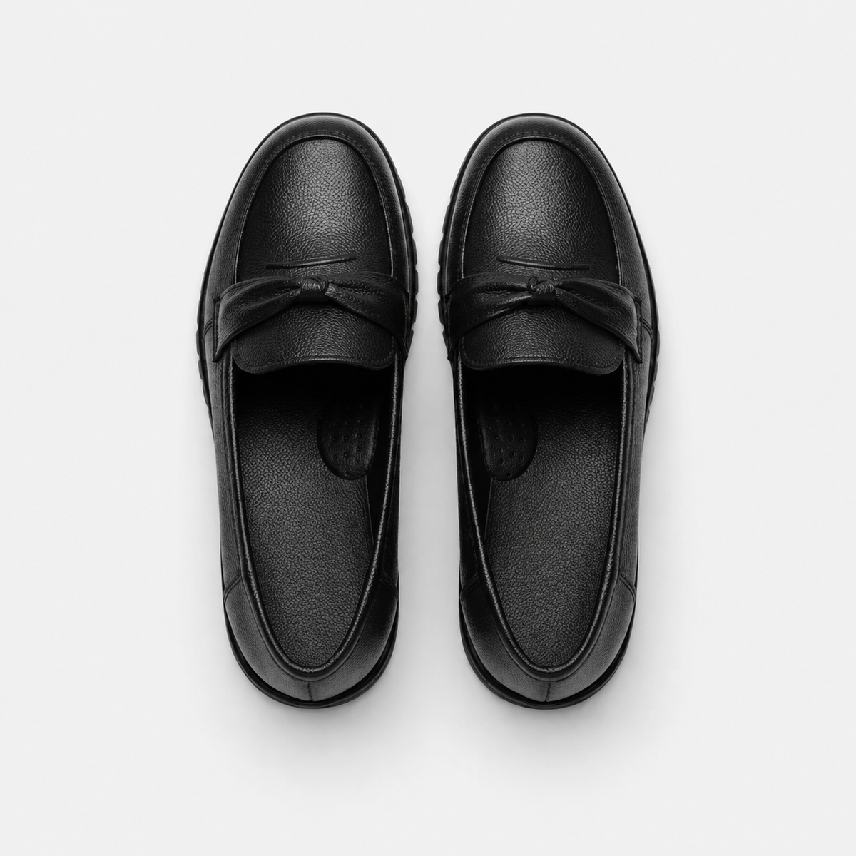 Mocassin Noir Compensé pour Femme avec Bandeau | Suzanne