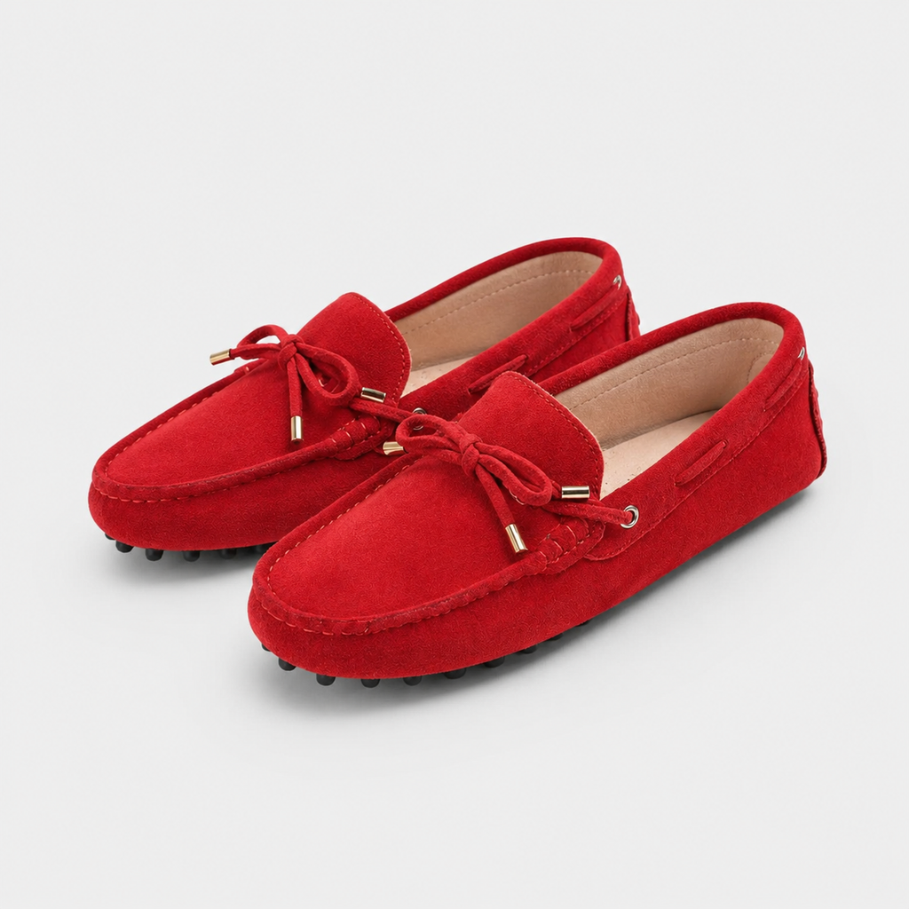 Mocassin Femme Rouge Daim | Marguerite