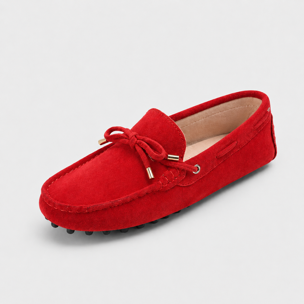 Mocassin Femme Rouge Daim | Marguerite