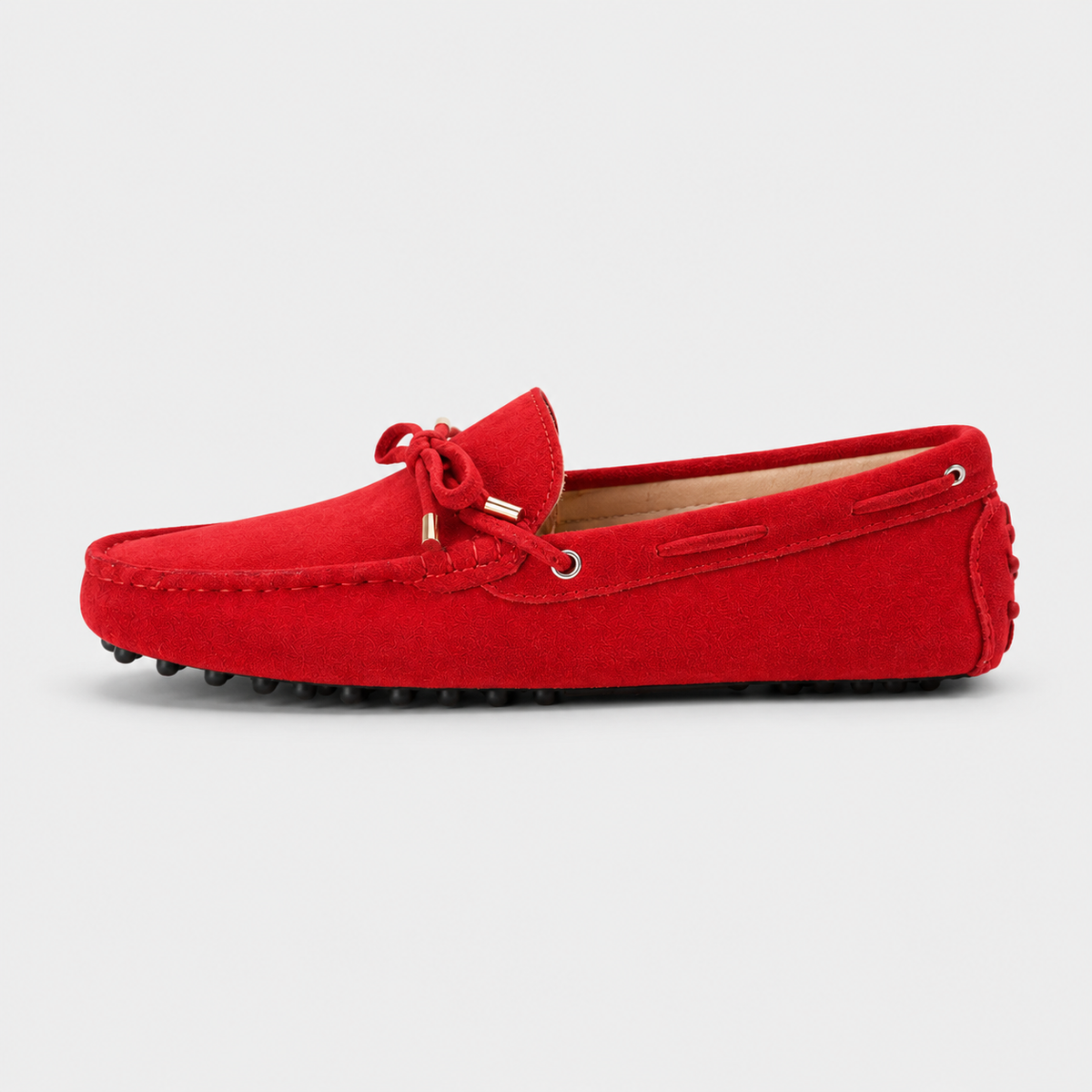 Mocassin Femme Rouge Daim | Marguerite