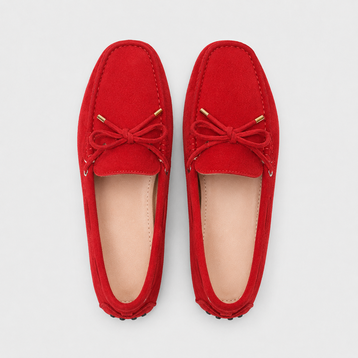 Mocassin Femme Rouge Daim | Marguerite