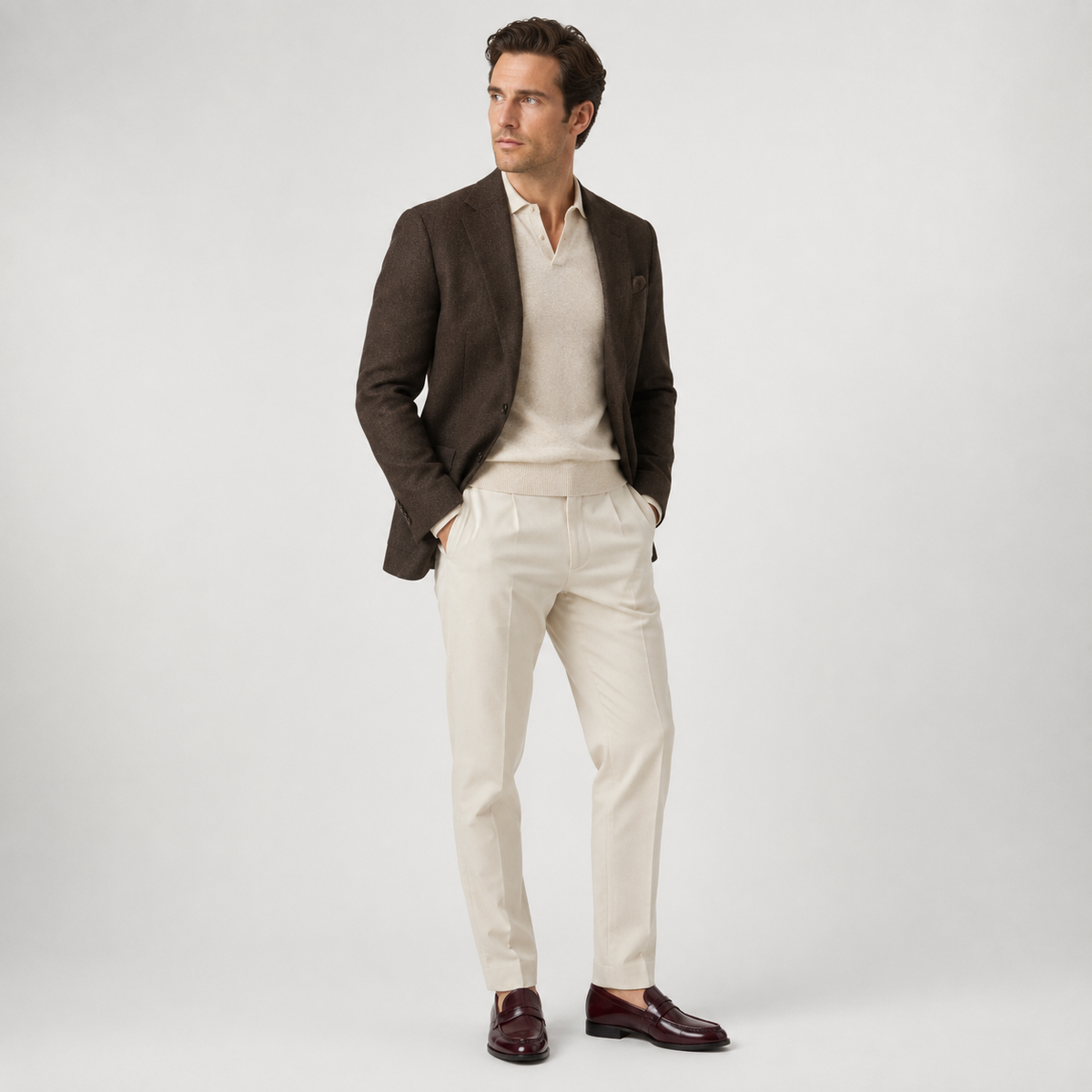 Mocassin en Cuir Vernis Bordeaux Foncé Costume pour Homme | Diego