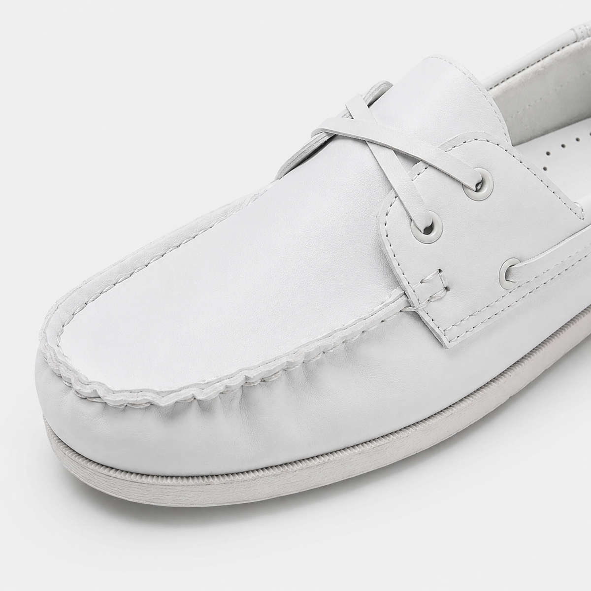 Mocassin en Cuir à Lacet Blanc pour Homme | Desire
