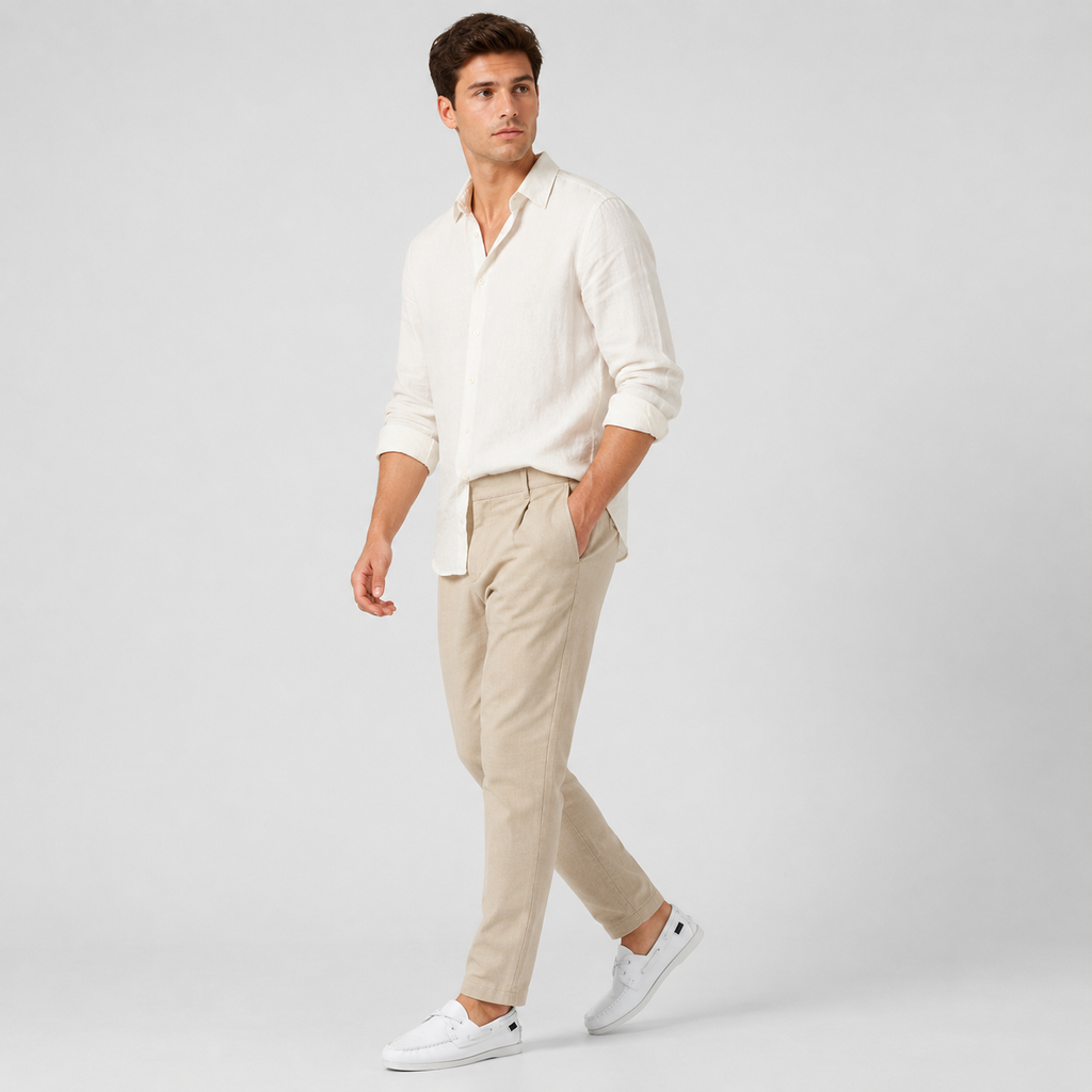 Mocassin en Cuir à Lacet Blanc pour Homme | Desire