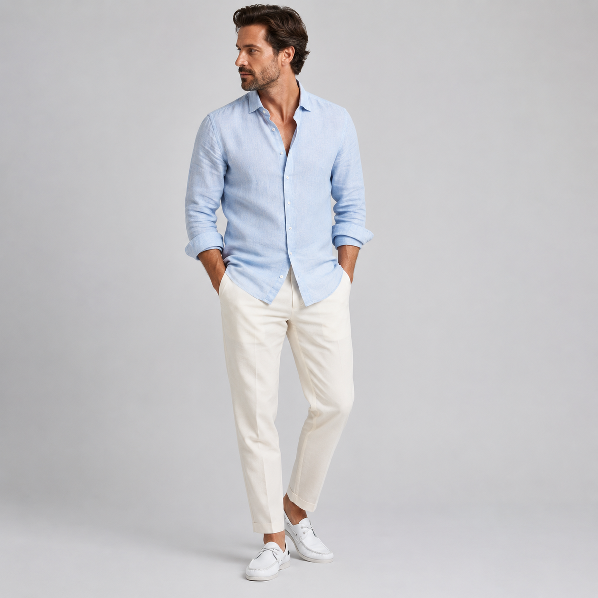 Mocassin en Cuir à Lacet Blanc pour Homme | Desire