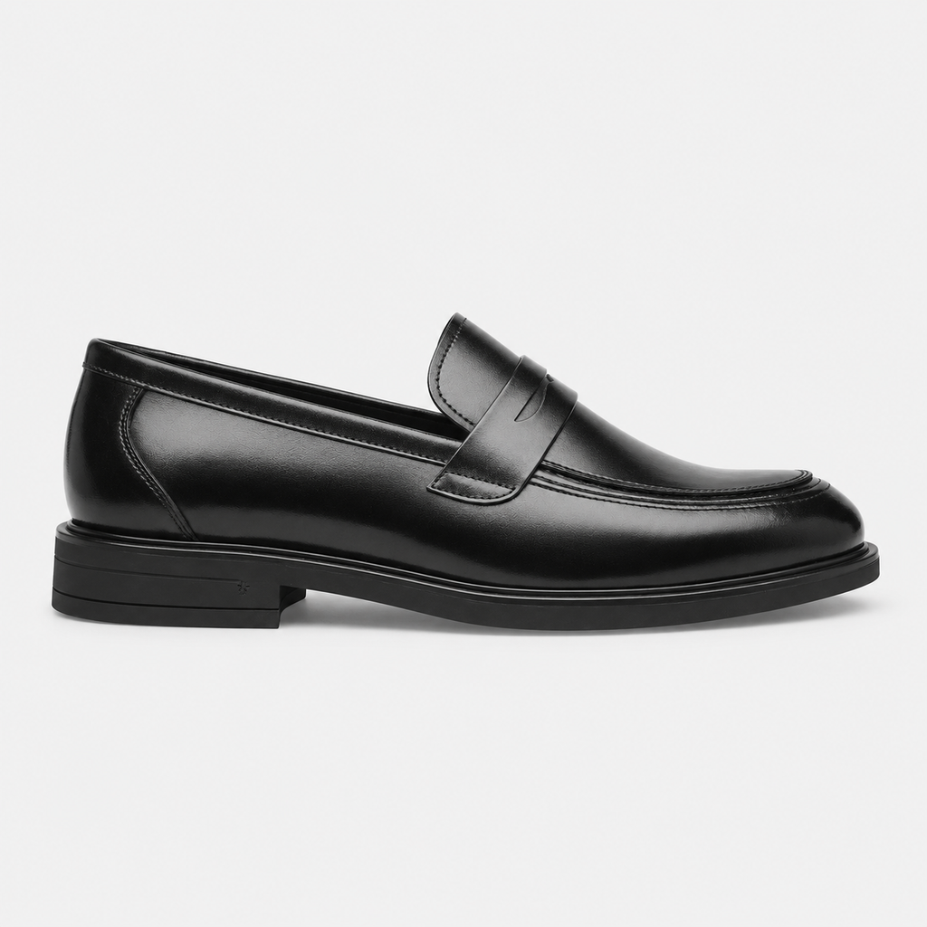 Mocassin de Ville Costume en Cuir Noir Vernis pour Homme | Eugene