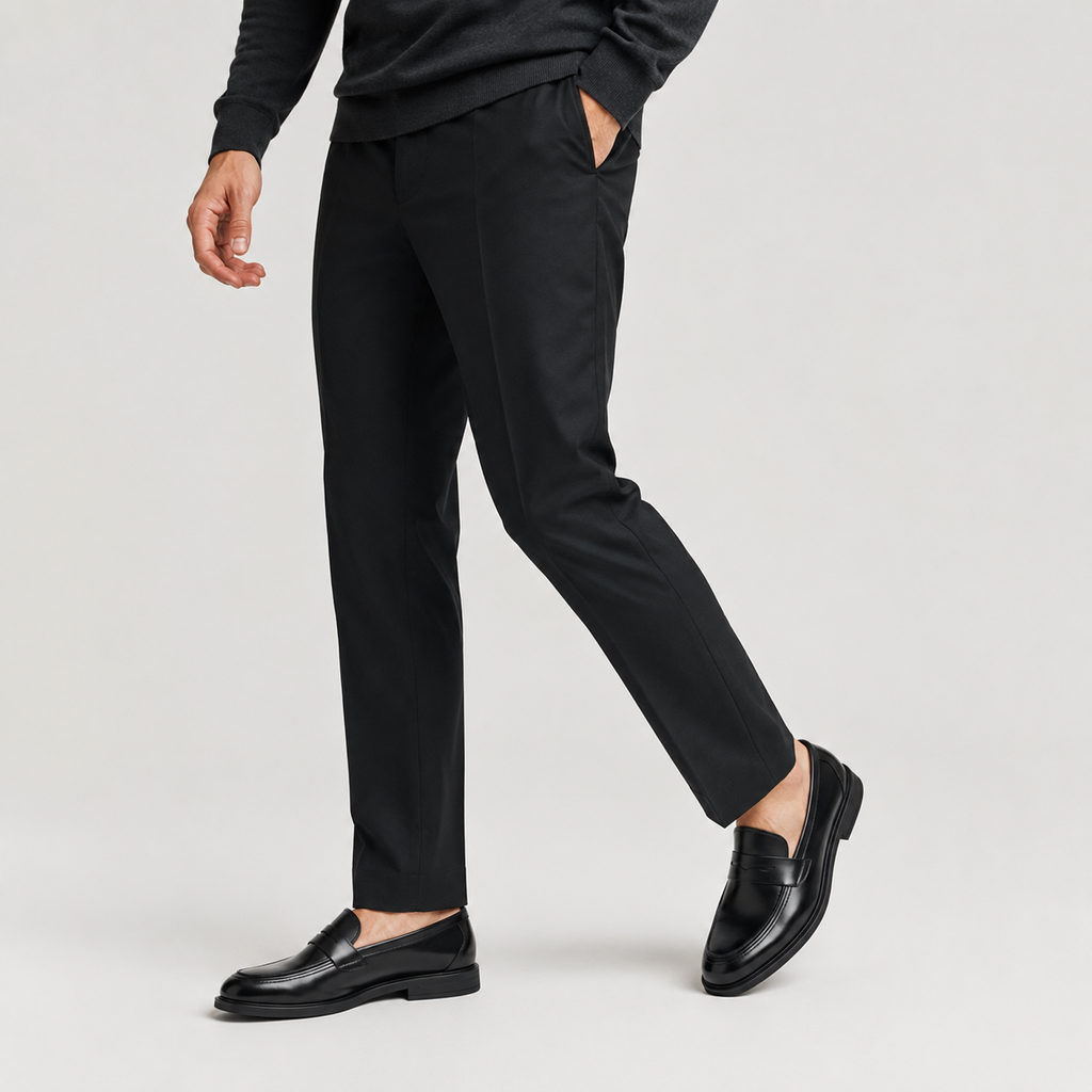 Mocassin de Ville Costume en Cuir Noir Vernis pour Homme | Eugene