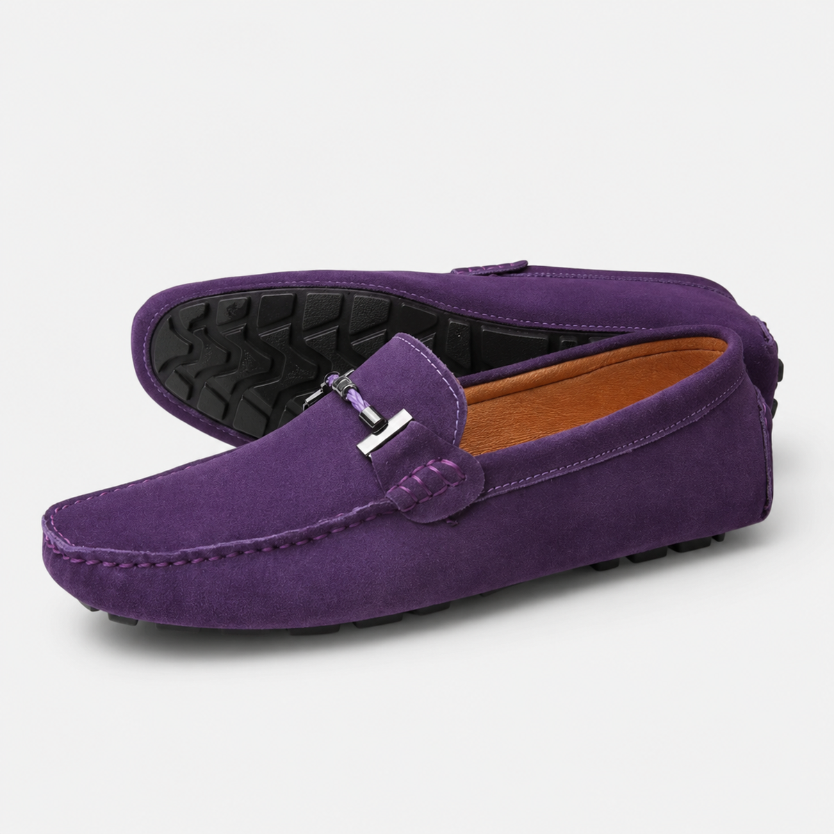 Mocassin Daim Violet Homme | Julien