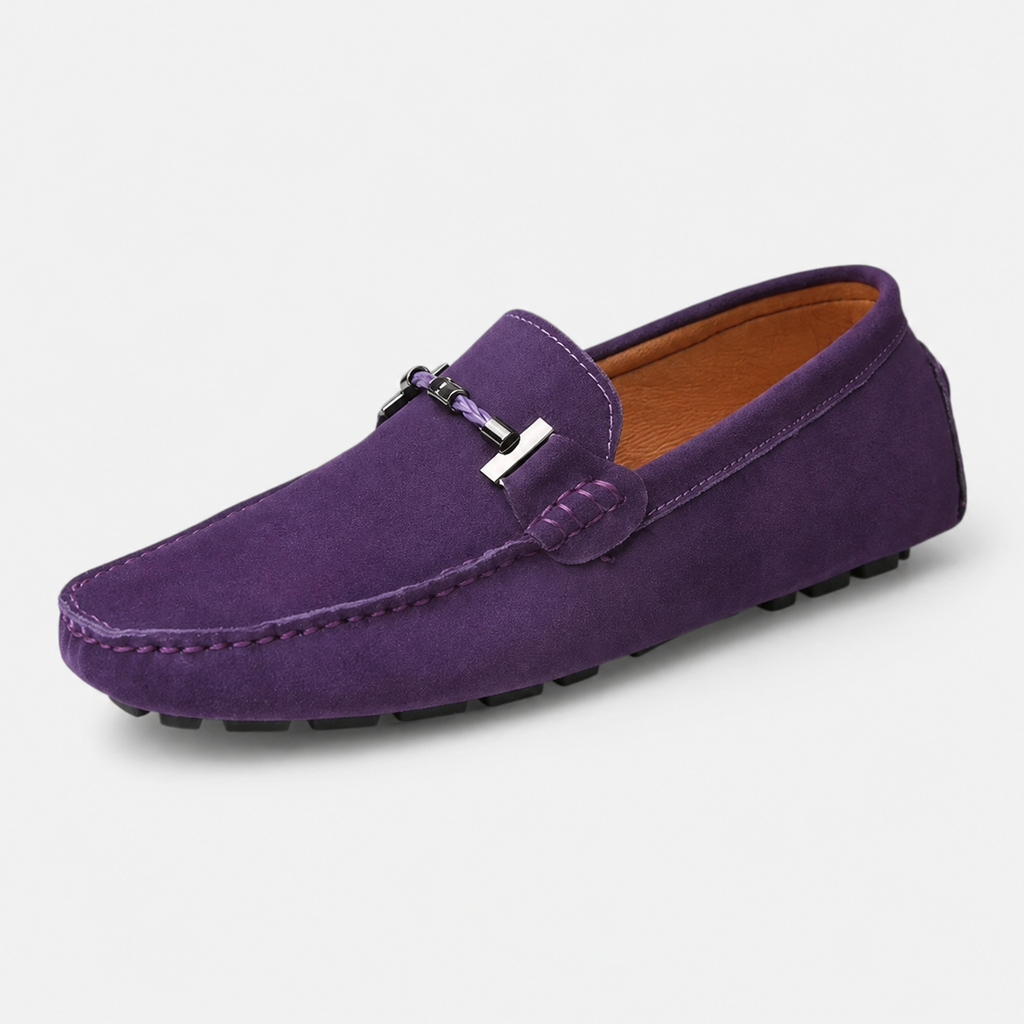 Mocassin Daim Violet Homme | Julien