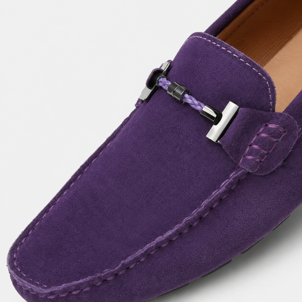Mocassin Daim Violet Homme | Julien