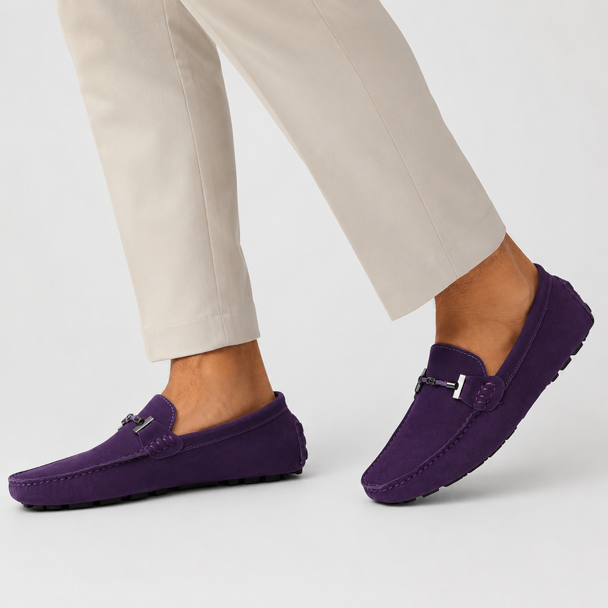 Mocassin Daim Violet Homme | Julien