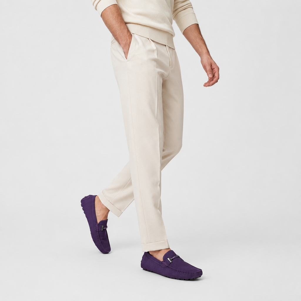 Mocassin Daim Violet Homme | Julien
