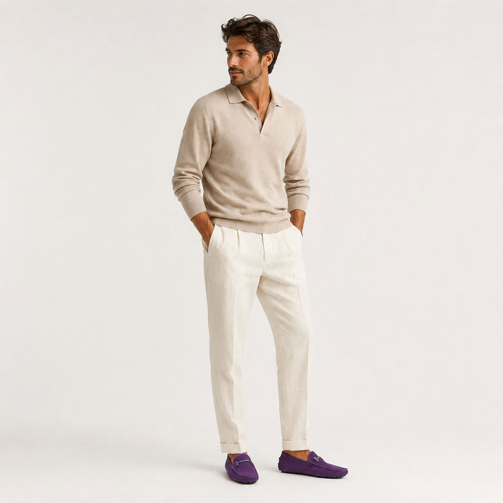 Mocassin Daim Violet Homme | Julien