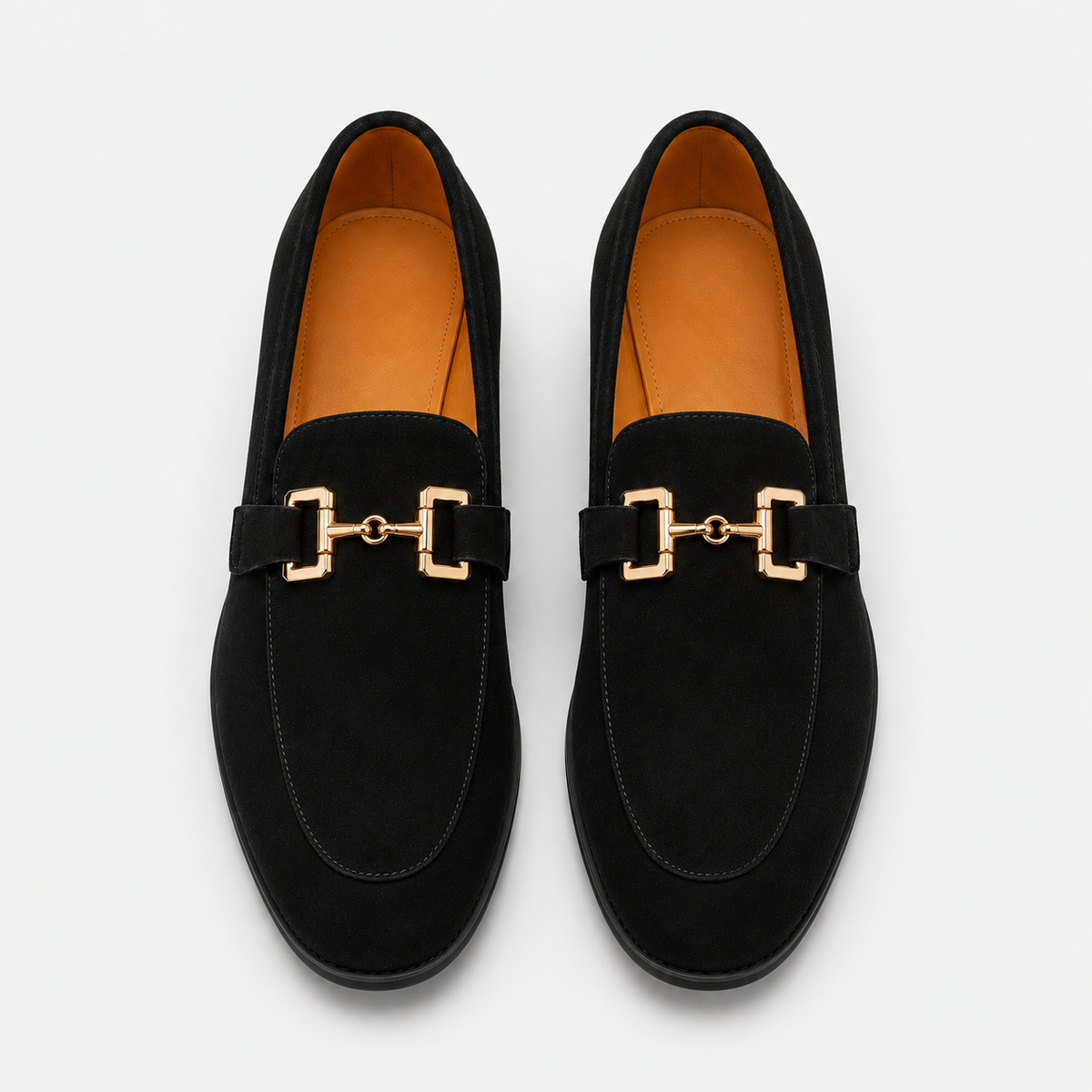 Mocassin Daim Nubuck Noir Mors Doré Homme | Remi