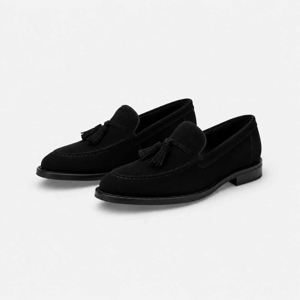 Mocassin Daim Noir Gland Talon pour Homme | Luc