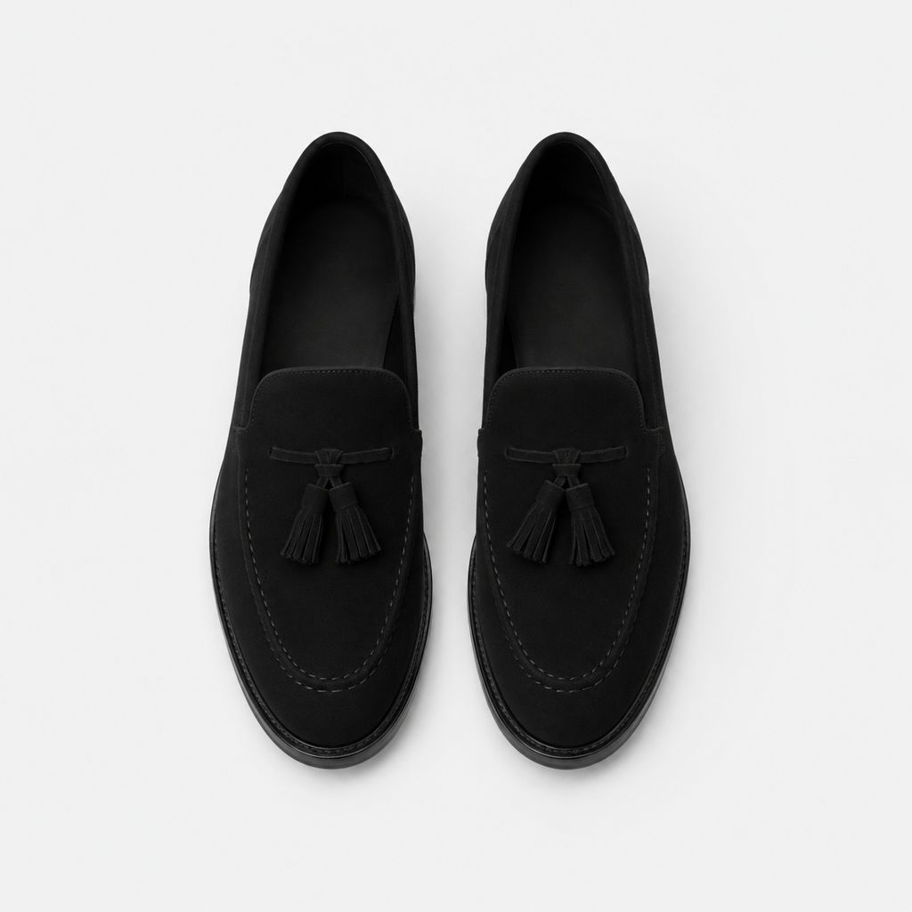 Mocassin Daim Noir Gland Talon pour Homme | Luc