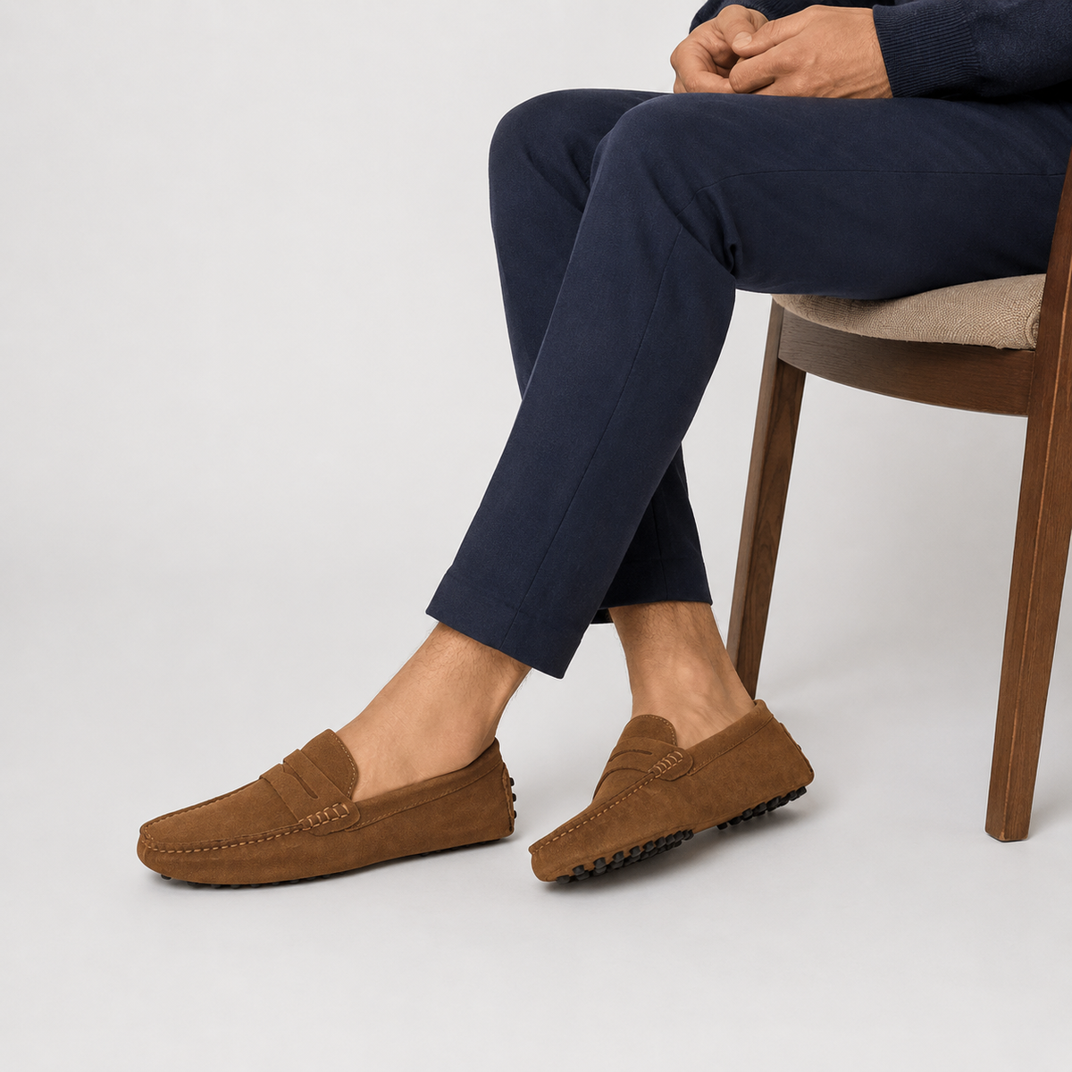 Mocassin Daim Marron Homme | Numa
