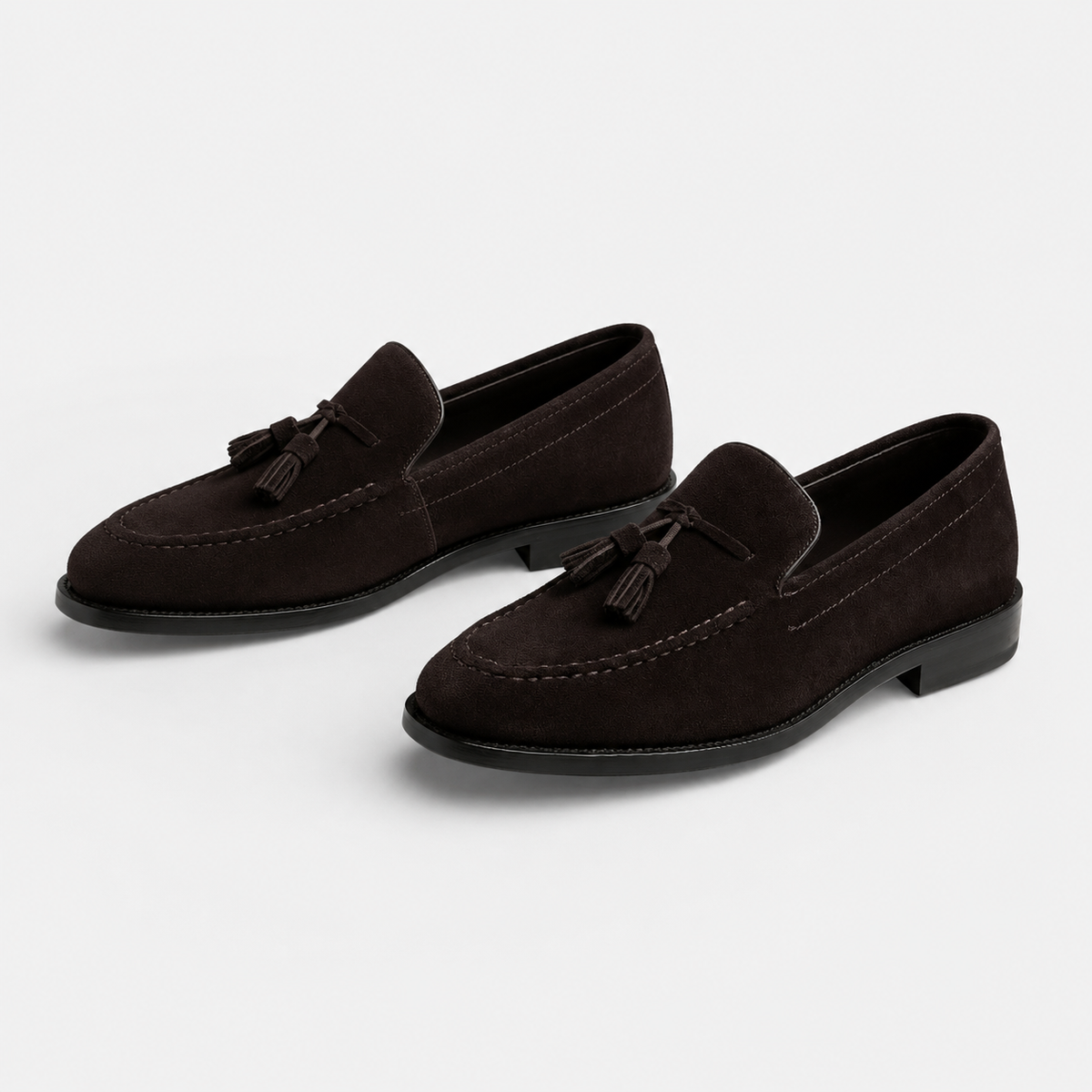 Mocassin Daim Marron Foncé à Glands et Talon Homme | Gabriel