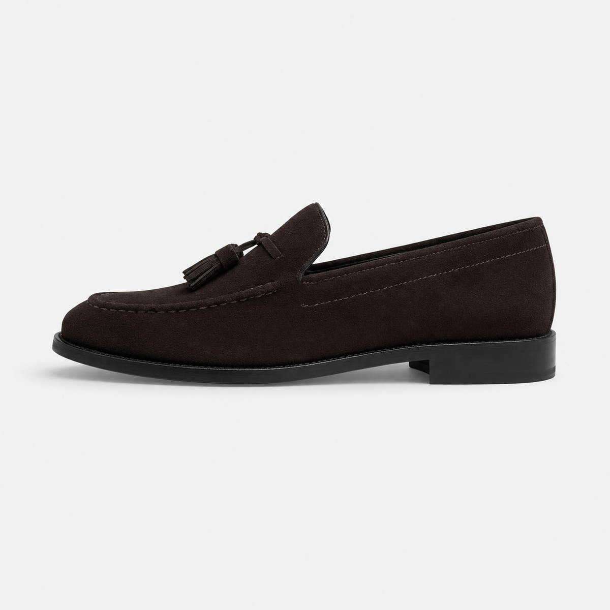 Mocassin Daim Marron Foncé à Glands et Talon Homme | Gabriel