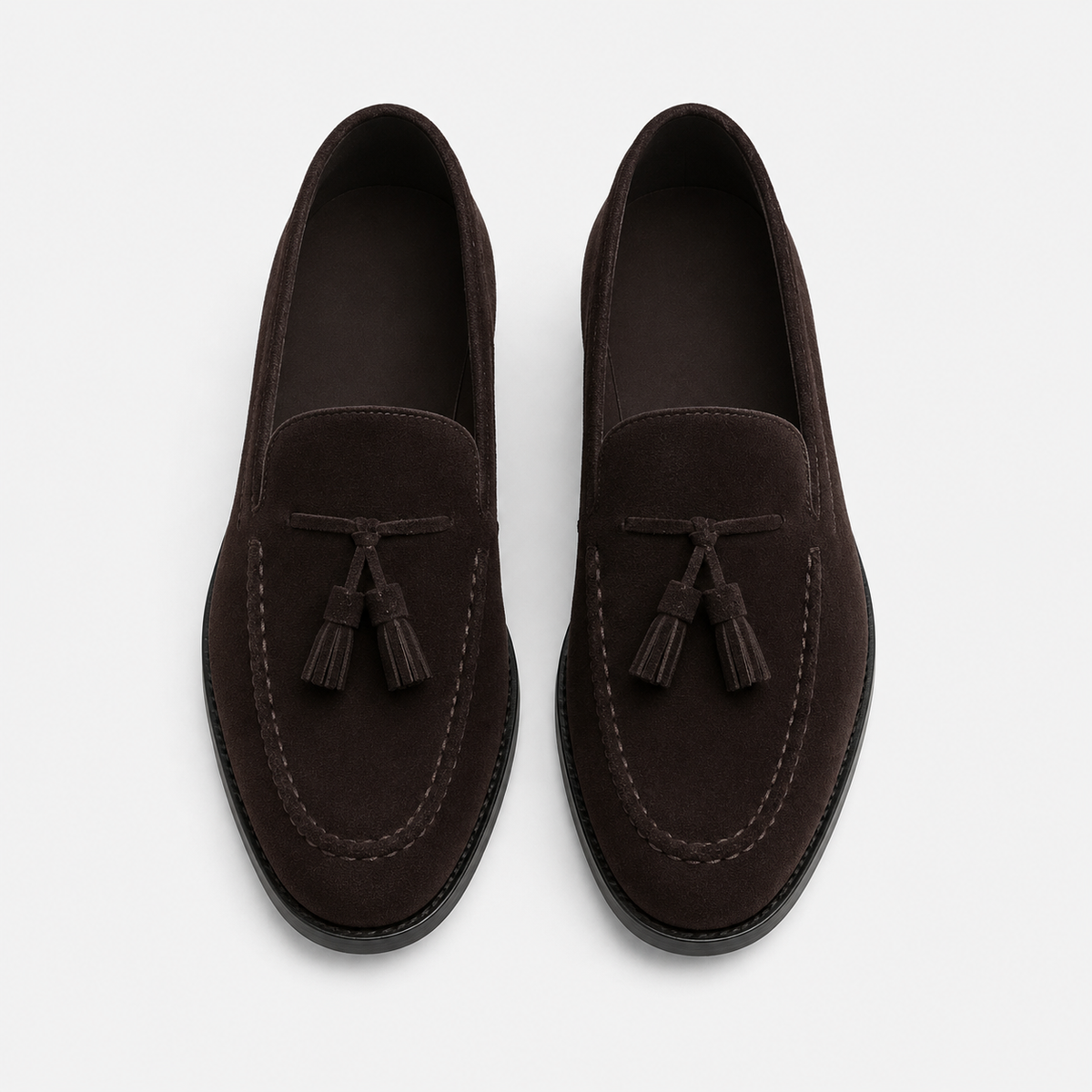 Mocassin Daim Marron Foncé à Glands et Talon Homme | Gabriel