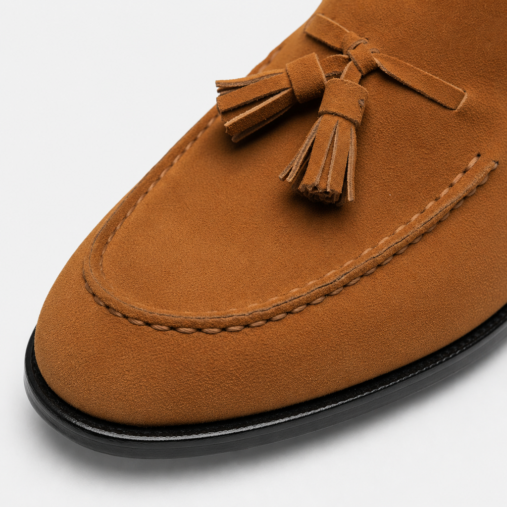 Mocassin Daim Camel à Gland Homme | Perceval