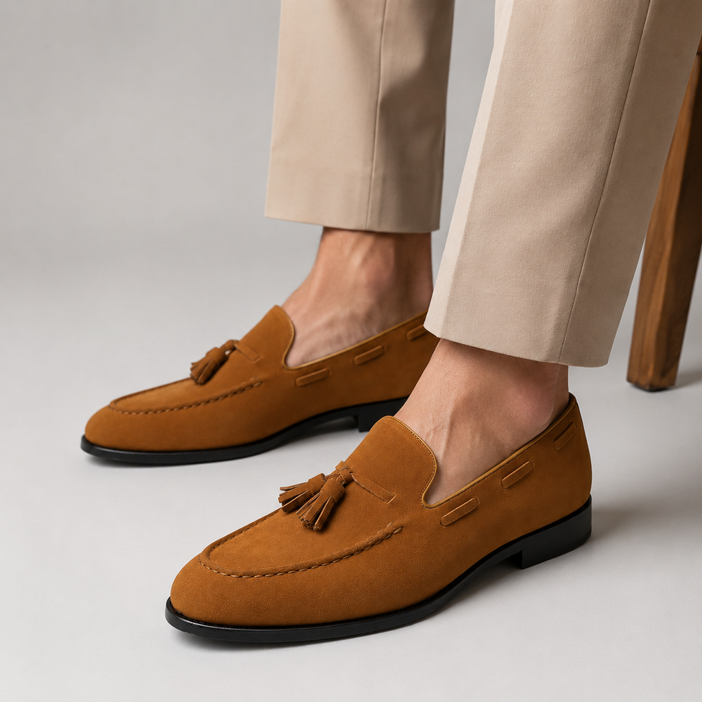 Mocassin Daim Camel à Gland Homme | Perceval