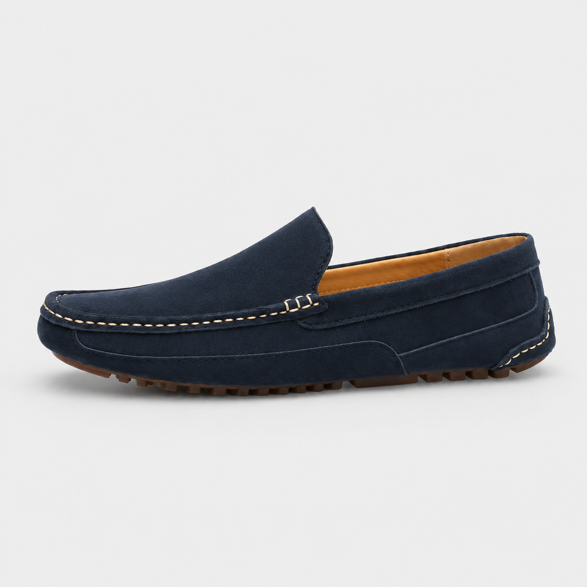 Mocassin Daim Bleu Marine Homme | Bertrand