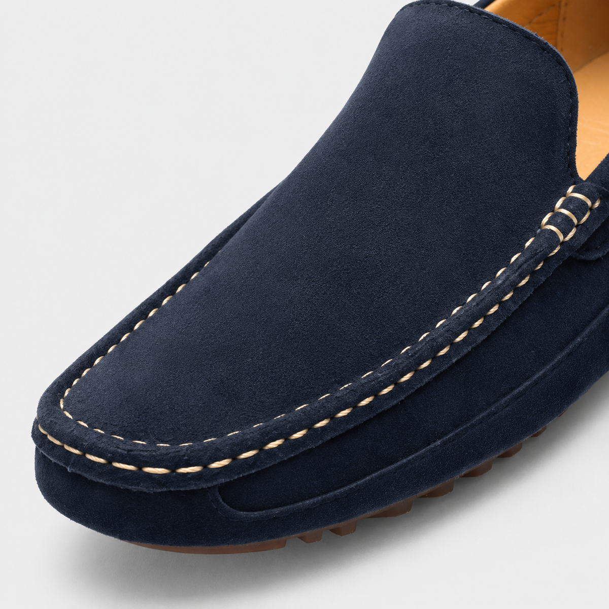 Mocassin Daim Bleu Marine Homme | Bertrand