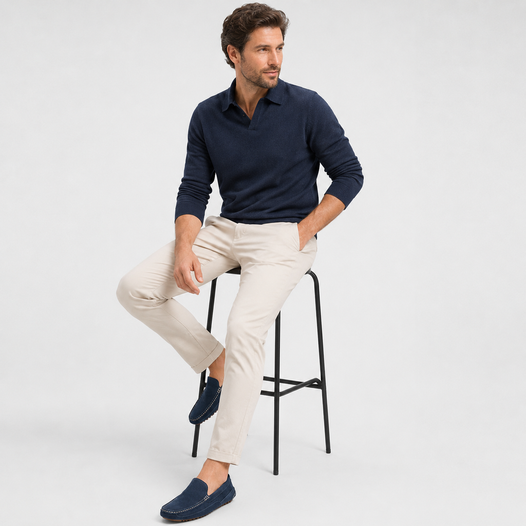 Mocassin Daim Bleu Marine Homme | Bertrand