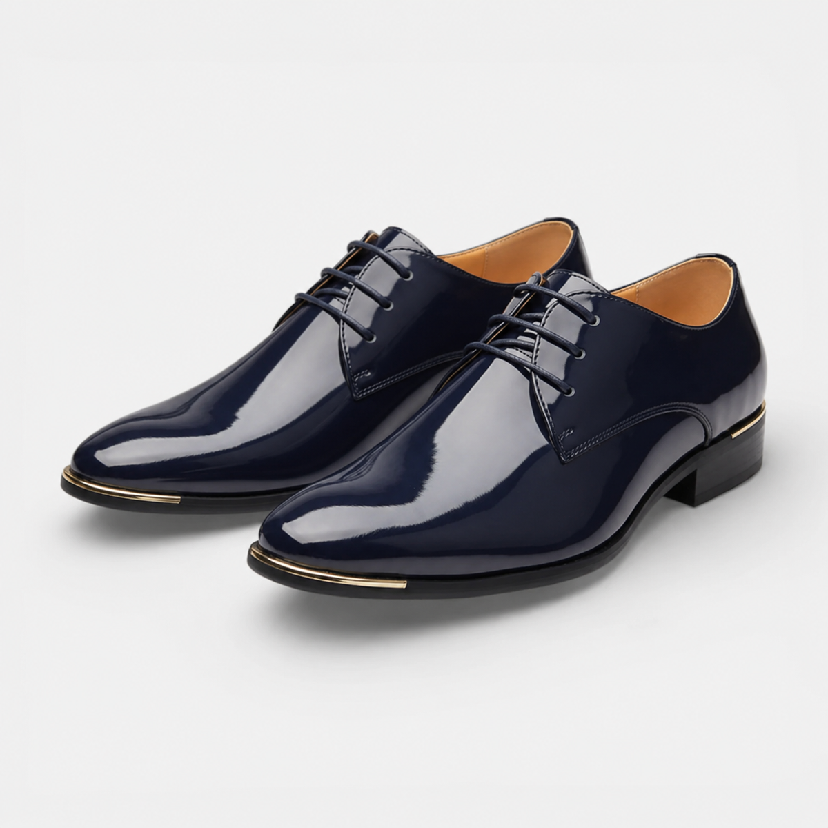 Mocassin Cuir Vernis Bleu Marine Homme | Alexis
