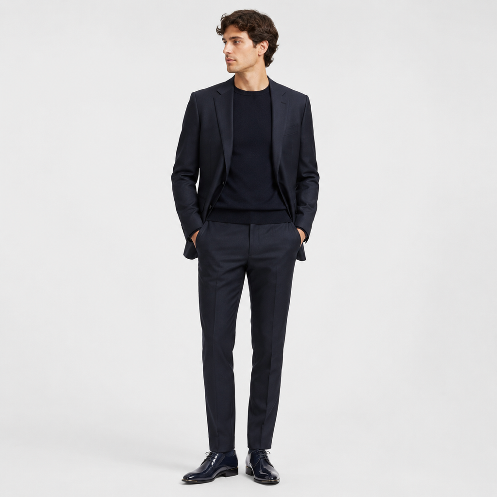 Mocassin Cuir Vernis Bleu Marine Homme | Alexis