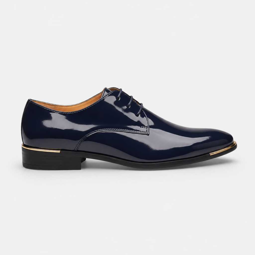 Mocassin Cuir Vernis Bleu Marine Homme | Alexis