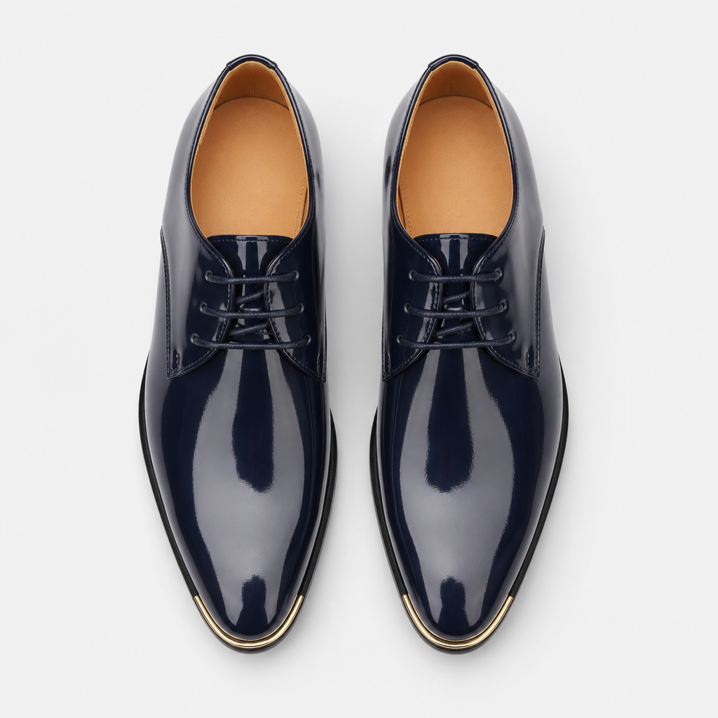 Mocassin Cuir Vernis Bleu Marine Homme | Alexis
