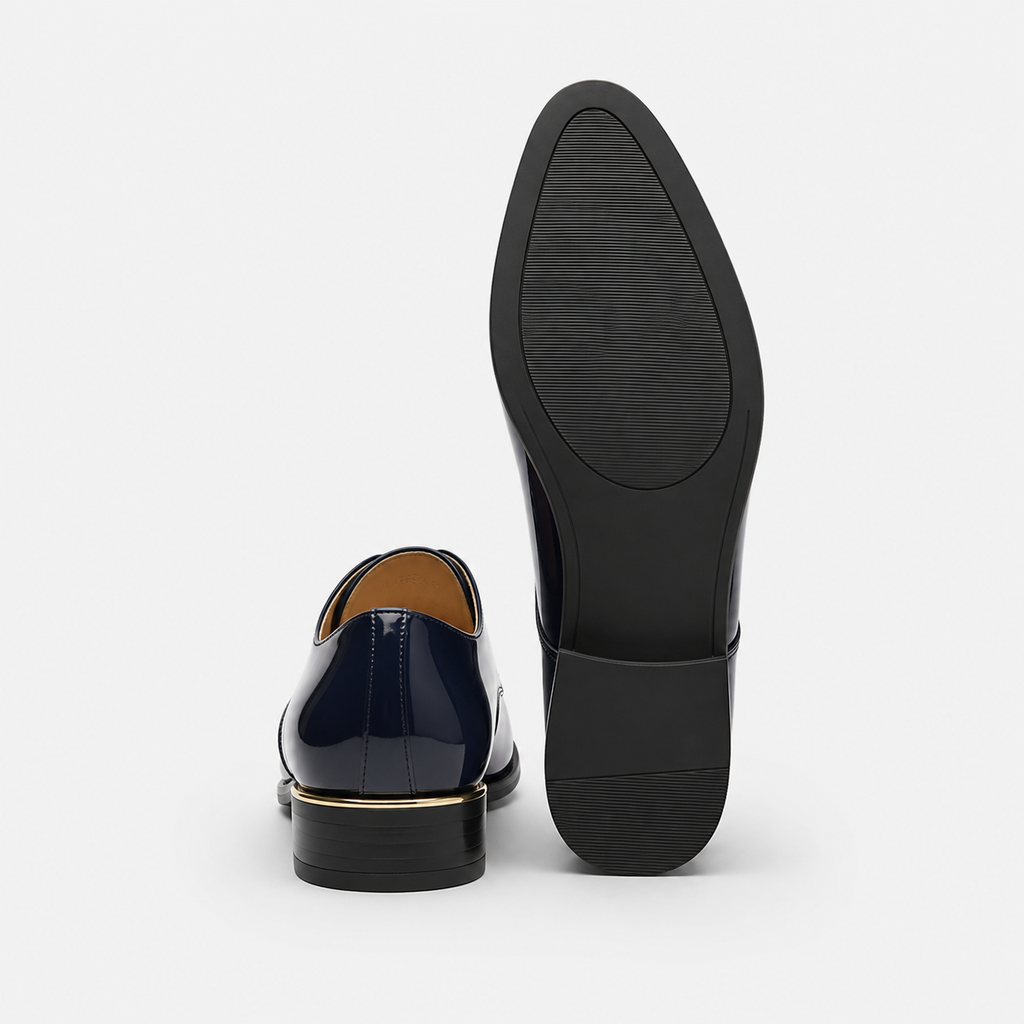 Mocassin Cuir Vernis Bleu Marine Homme | Alexis