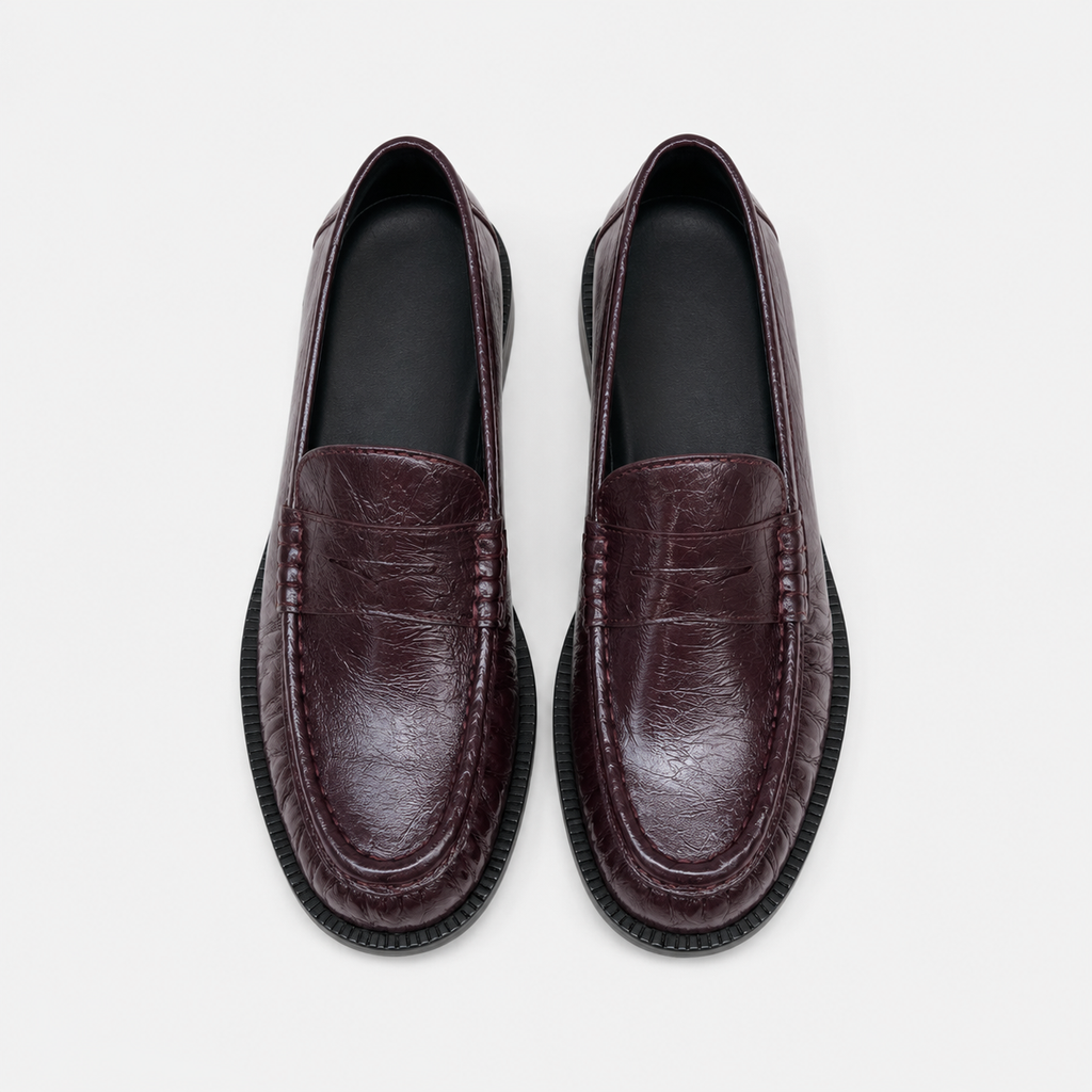 Mocassin Cuir Bordeaux Femme | Barbara
