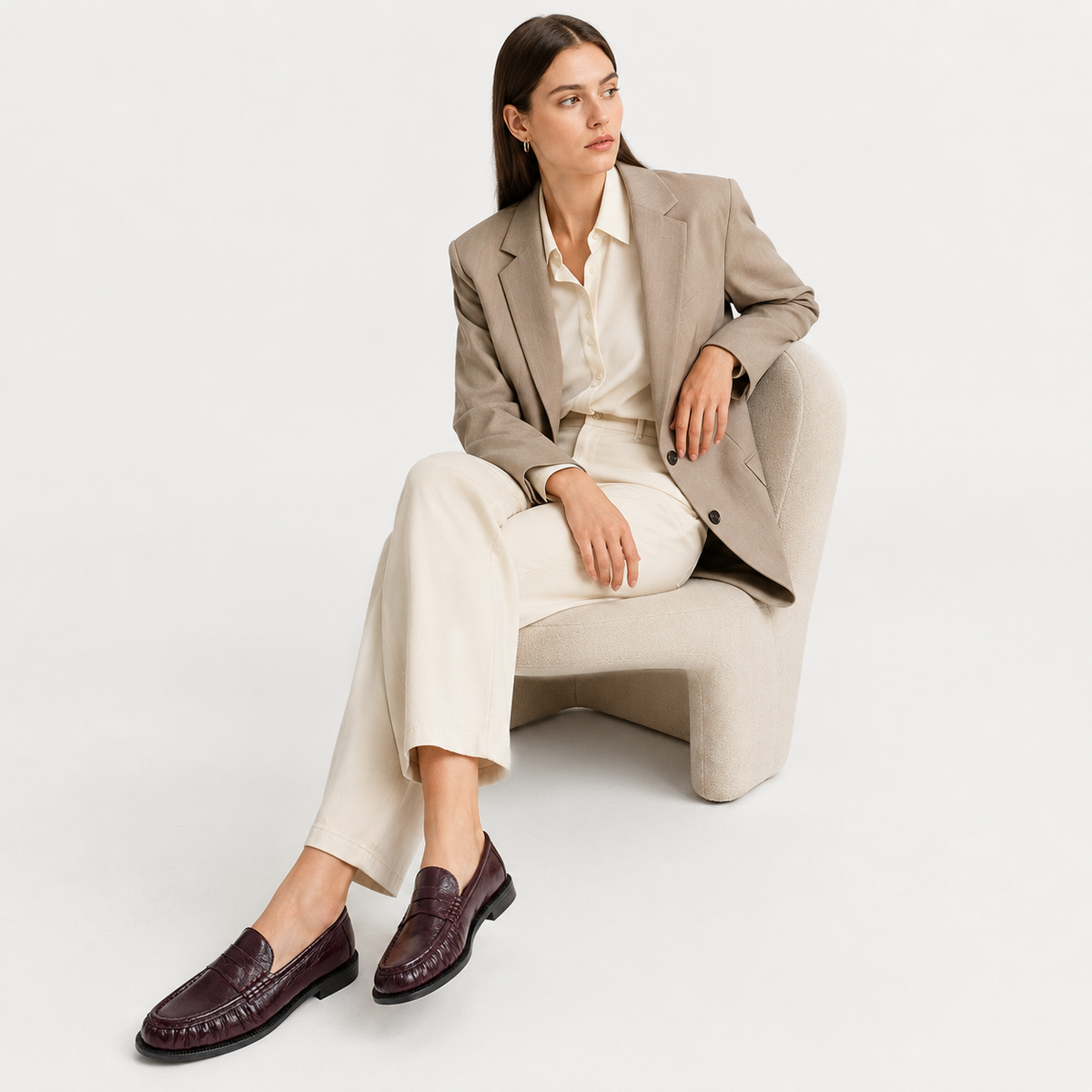 Mocassin Cuir Bordeaux Femme | Barbara