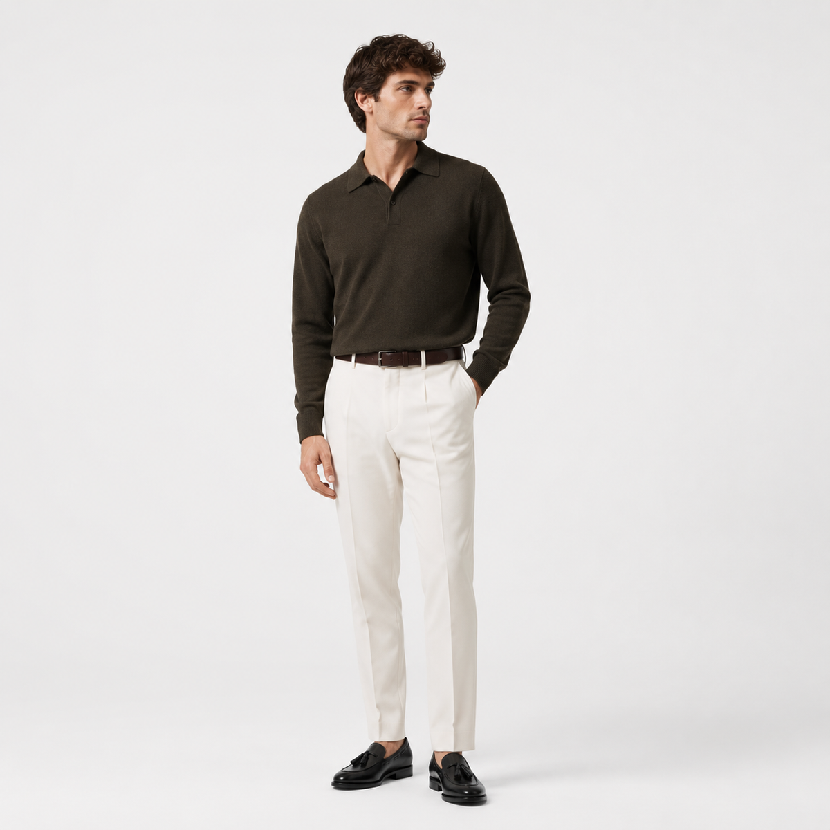 Mocassin Cuir Noir Vernis à Gland pour Homme | Simon
