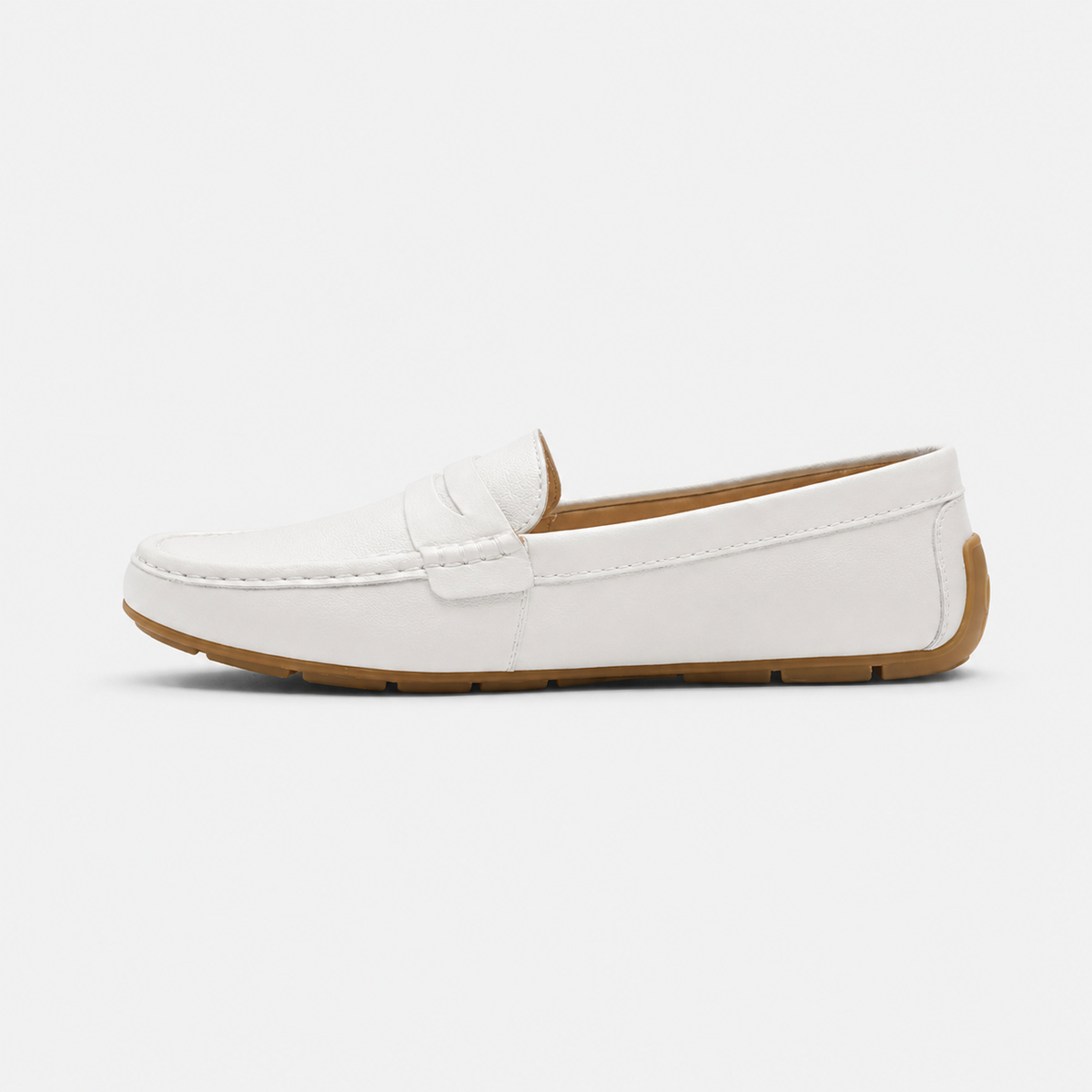 Mocassin Cuir Mat Blanc Femme | Rebecca