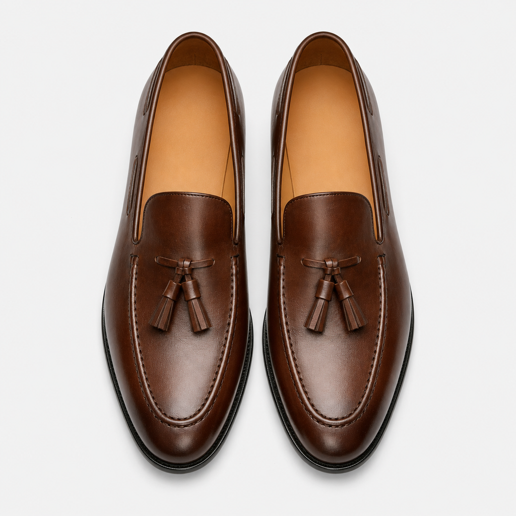 Mocassin Cuir Marron Vernis à Gland Homme | Antoine
